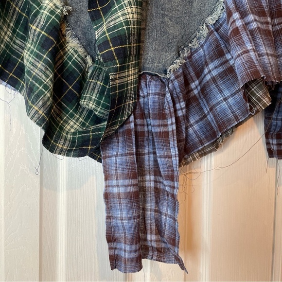 Plaid Patchwork Denim Skirt - Picture 16 of 16